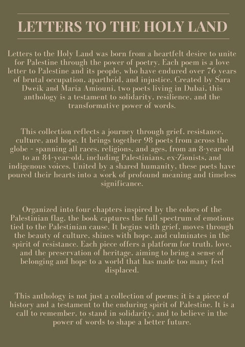 Sara Dweik and Maria Amiouni, Letters to the Holy Land