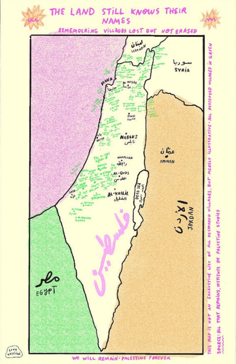 Lena Kessicieh, The Land Still Knows their Name Risograph Poster