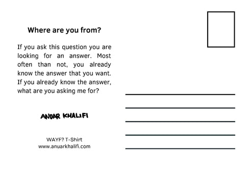 Anuar Khalifi, Where are you From (W.A.Y.F) T-shirt