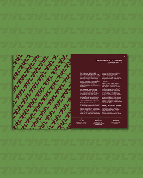 Curated by Shumon Basar, The Only Way Out is Through: The Twentieth Line, Exhibition Catalogue, 2025